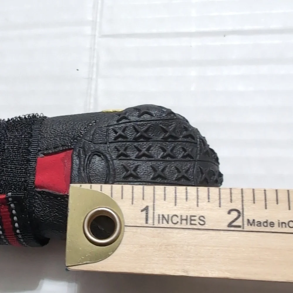 4 MY BUSY DOG RED BLACK RUBBER BOTTOM DOG BOOTS size 1 New